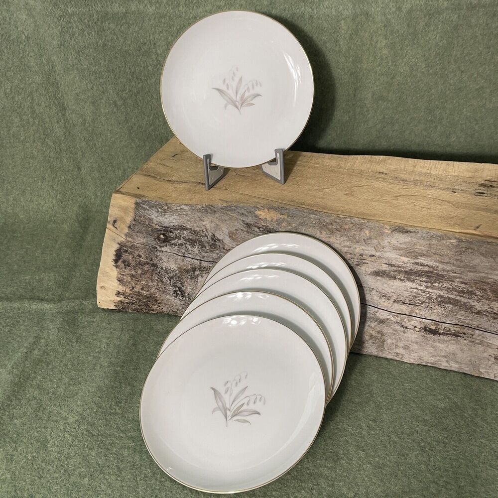 VTG 6 Bread Butter‎ Dessert Plates Kaysons Fine China Golden Rhapsody 1961
